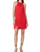 HERVE LEGER Mini Dress With Fringe Design - Червен