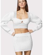 HERVE LEGER Мини пола от текстуриран плат в стил бодикон
