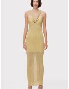 HERVE LEGER Rochie maxi cu aspect metalizat - prevazuta cu o dublura mini - Златист