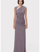 HERVE LEGER Rochie maxi cu decolteu asimetirc si drapaje - Сив