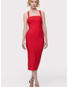 HERVE LEGER Rochie midi cu bretele in X - Червен