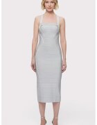 HERVE LEGER Rochie midi cu bretele in X - Сив