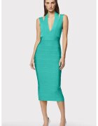 HERVE LEGER Rochie midi cu design suprapus - Зелен