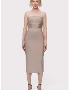 HERVE LEGER Rochie midi cu detalii cu franjuri - Крем