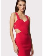 HERVE LEGER Rochie mini cambrata - cu detaliu in forma de inima - Червен