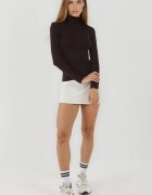 HiCCUP Дамска блуза slim fit тъмнокафяво Тъмнокафяв