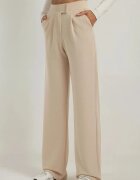 HiCCUP Дамски панталон Palazzo висока талия текстил бежов Beige Natural