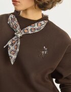 HiCCUP Дамски суичър с кръгло деколте и бродерия Кафяв