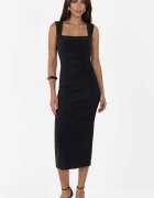 HiCCUP Рокля Midi Bodycon Елегантна Черна 95% полиестер 5% еластан