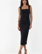 HiCCUP Рокля Midi Bodycon Елегантна Черна 95% полиестер 5% еластан