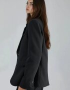 HiCCUP Сако Slim Fit дълго яка на сако черно текстил