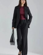 HiCCUP Сако Slim Fit дълго яка на сако черно текстил