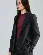 HiCCUP Сако Slim Fit дълго яка на сако черно текстил