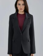 HiCCUP Сако Slim Fit дълго яка на сако черно текстил