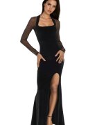 HiCCUP Вечерна макси рокля - Джърси - Черна - Bodycon