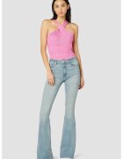 Hudson High Rise Flared Jeans With Unfinished Hem - Син