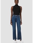 Hudson High Rise Straight Jeans With Ankle Slit - Син