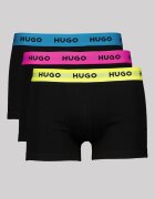HUGO Боксерки с лого - 3 чифта Черен/Сламеножълт