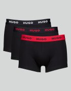 HUGO Боксерки с лого - 3 чифта Черен/Тъмночервен