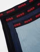 HUGO Боксерки с лого 3 чифта Избеляло черно/Индигово синьо