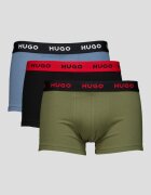 HUGO Боксерки с лого - 3 чифта Зелен/Черен/Син