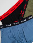 HUGO Боксерки с лого - 3 чифта Зелен/Черен/Син