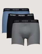 HUGO Боксерки с памук - 3 чифта Син/Черен