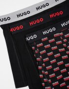 HUGO Боксерки с принт - 3 чифта Черен/Корал