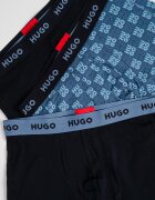 HUGO Боксерки с принт - 3 чифта Черен/Син