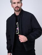 HUGO Бомбър яке с фотопринт Черен