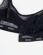 HUGO Бюстие с мрежа Избеляло черно/Сребрист