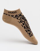 HUGO Чорапи до глезена с принт - 2 чифта Черен/Кафяв