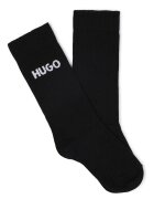 HUGO Дълги чорапи с лого 2 чифта Бял/Черен