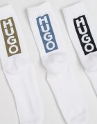 HUGO Дълги чорапи с лого -3 чифта Бял