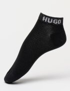 HUGO Къси чорапи с лого - 2 чифта Бял/Черен/Сребрист