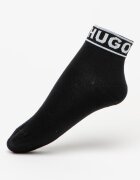 HUGO Къси чорапи с лого - 2 чифта Черен