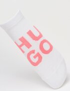 HUGO Къси чорапи с памук - 3 чифта Бял/Розово