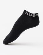 HUGO Къси чорапи с памук - 3 чифта Черен