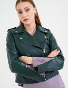 HUGO Кожено яке Lujana Тъмнозелен