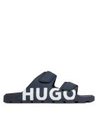 HUGO Мъжки чехли - тъмносини - екологична кожа