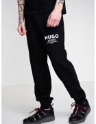 HUGO Памучен спортен панталон с лого - Черен