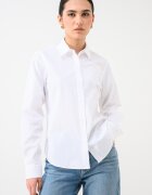 HUGO Памучна слим риза Uni Бял