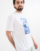 HUGO Памучна тениска Nalotrix Бял/Син