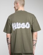 HUGO Памучна тениска Nyrotee с лого Зелени аспержи