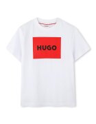 HUGO Памучна тениска с лого Бял