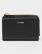 HUGO Портмоне от еко кожа с релеф Черен