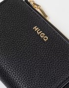HUGO Портмоне от еко кожа с релеф Черен