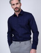 HUGO Слим десенирана риза Kenno Тъмносин
