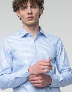 HUGO Стандартна риза на райе Пастелносин