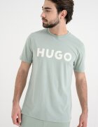 HUGO Стандартна тениска Dulivio с гумирано лого Бял/Бледозелен